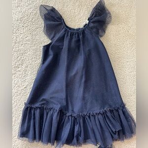 TWIN GIRLS tulle metallic glitter sleeve dress